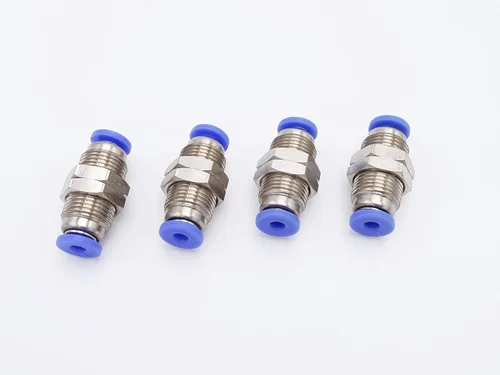 Miniatura 10 de Empuje para conectar, tubo de 1/4 "OD, conector bidireccional de unión de mamparo de aire neumático de agua (paquete de 4)