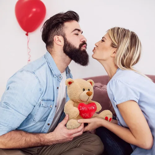 Miniatura 5 de CaseTank Regalos para el día de San Valentín para sus hijos: oso de peluche de 10 pulgadas divertido y lindo regalo de peluche, regalos