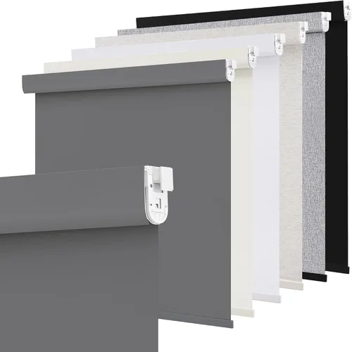 Miniatura 16 de SUNOFF Persianas Enrollables Opacas Inalámbricas para Ventanas de Parada Libre, Bajar Oscurecimiento de Habitación con Cenefa, Persianas de Tela