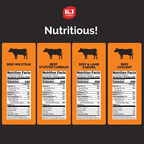 Miniatura 2 de KJ Poultry Kosher Ready Meals – Variedad de carne de res (4 unidades) preparada Entree totalmente cocida, estable en el microondas, cena, viajes
