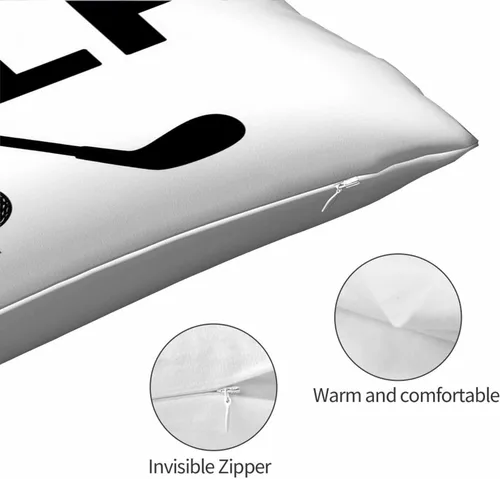 Miniatura 5 de Mugod Funda de cojín negra con símbolo de palos de golf, funda de almohada para cama, sofá, oficina, decoración de 20 x 30 pulgadas