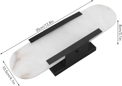 Miniatura 6 de Lámpara de pared LED de fuente de luz, lámparas de pared con pilas, luz de pared LED de mármol esmerilado de carga extraíble con base G4 para sala