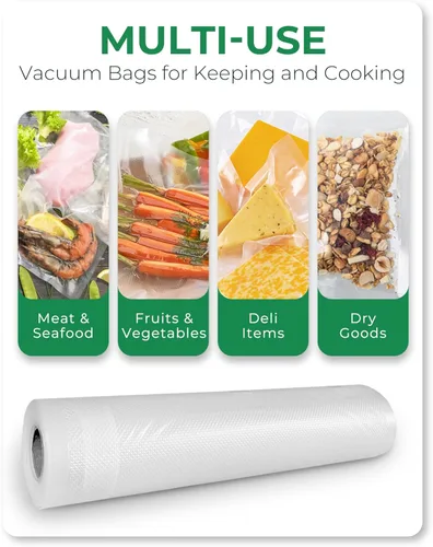 Miniatura 4 de EconoHome Bolsas de sellado al vacío resistentes de 8 x 20 pies para alimentos, paquete de 6 bolsas de almacenamiento al vacío de plástico de grado
