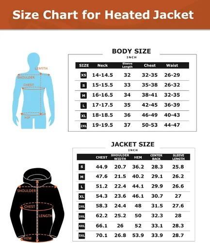 Miniatura 7 de Venustas 12V Men's Dual-Control Heated Canvas Jacket with Battery, Winter Heated Work Jacket, Electirc Heated Hoodie Jacket