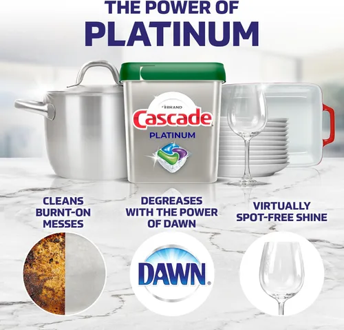 Miniatura 2 de Cascade Platinum Plus ActionPacs Cápsulas de detergente para lavavajillas, fresco, 14