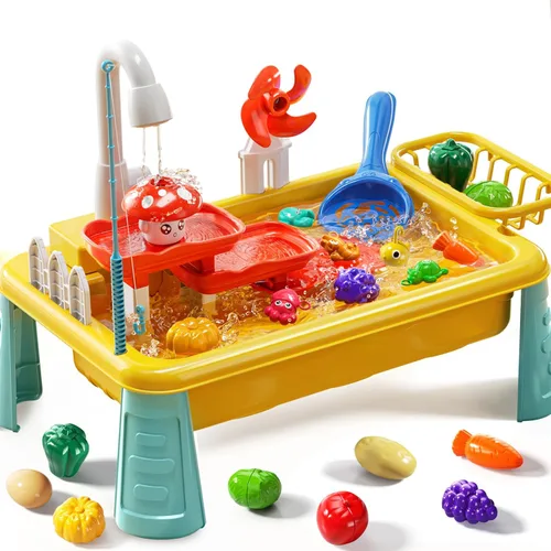 Miniatura 10 de Mesa de Agua para Niños Pequeños 1-3 - Fregadero de Juego para Niños con Bomba y Agua Corriente, Mesa de Agua para Niños de 4-8 Años
