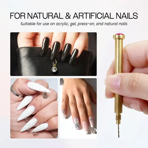 Miniatura 6 de Beauticom Herramienta de taladro de mano de 2 piezas Consejos de arte de uñas colgantes