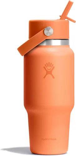 Miniatura 48 de Hydro Flask Botella de agua de viaje – Acero inoxidable aislado – Tapa ancha con pitillo, antiderrames, a prueba de fugas en 24 oz Trillium Pink