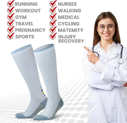 Miniatura 30 de GoWith Compression Socks for Men & Women, Cushioned 20-30 mmHg Graduated Compression Running Socks, Athletic Knee High Socks
