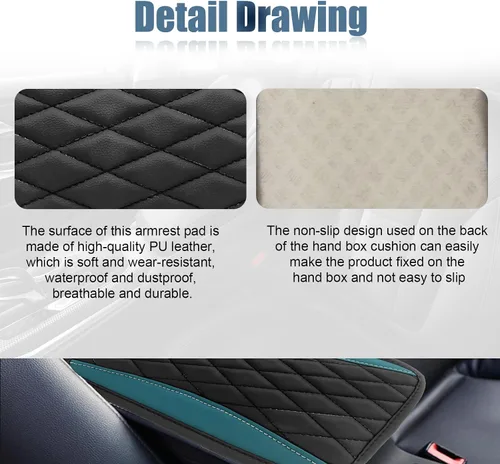 Miniatura 3 de Funda universal de cuero impermeable para consola central de automóvil, protector de caja de asiento para reposabrazos, accesorios de decoración