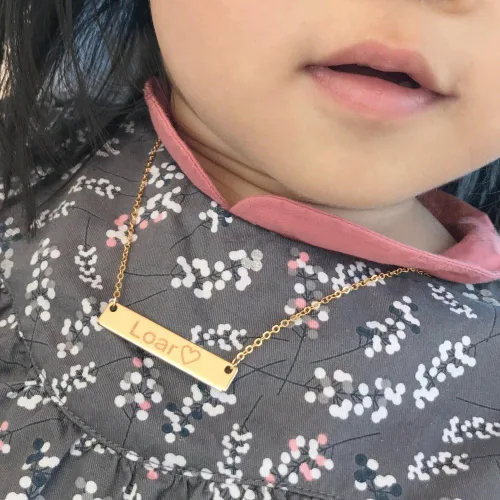 Miniatura 30 de Regalo personalizado Baby Name Bar opciones de joyería