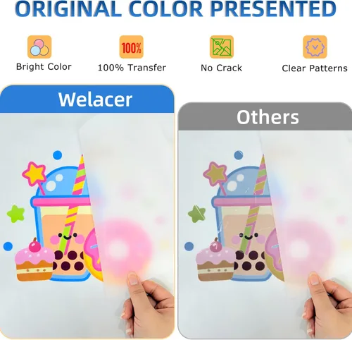 Miniatura 3 de 100 hojas de papel de película de transferencia DTF A4 de doble cara gruesas y transparentes, papel de transferencia de calor PET para impresora