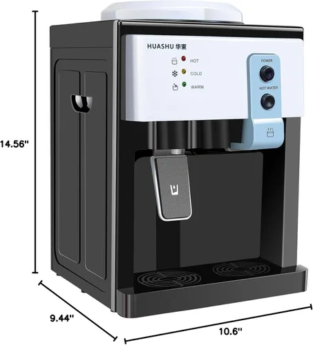 Miniatura 9 de Enfriador de agua caliente/fría - Dispensador de encimera caliente y fría para botellas de 1-5 galones, 110 V, negro HS-09