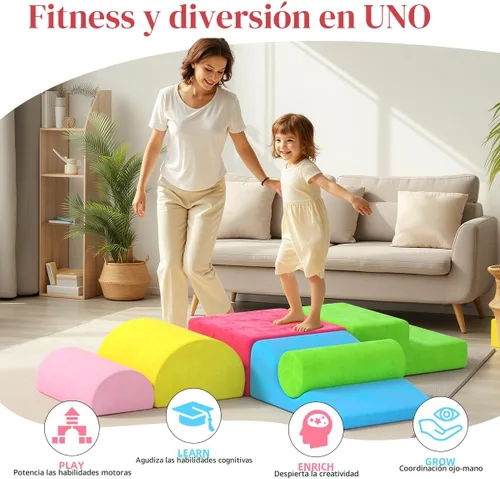 Miniatura 7 de Bloques de escalada de 8 piezas para niños, juguetes de escalada suaves para interiores para niños pequeños, ideal para gatear y explorar, juego