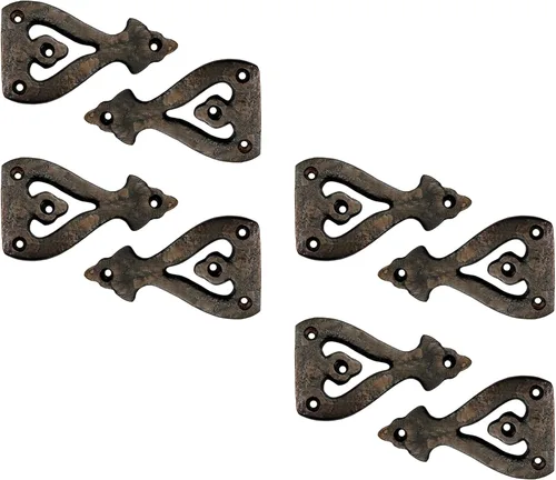 Miniatura 63 de Adonai Hardware Alleluia - Bisagras delanteras de hierro fundido antiguo (3.2 pulgadas x 10 unidades, negro mate) para puertas de granero, puertas