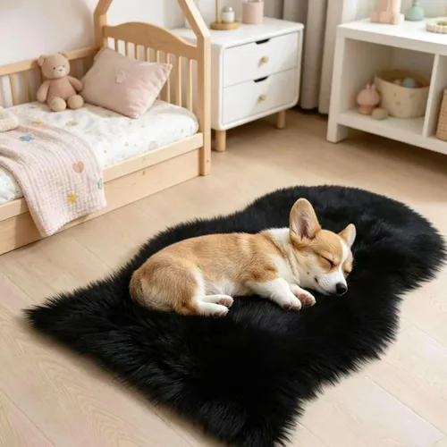 Miniatura 54 de Alfombra de piel sintética de 2 x 6 pies, color beige, lavable a máquina, súper suave, esponjosa, alfombra de piel de oveja mullida para dormitorio
