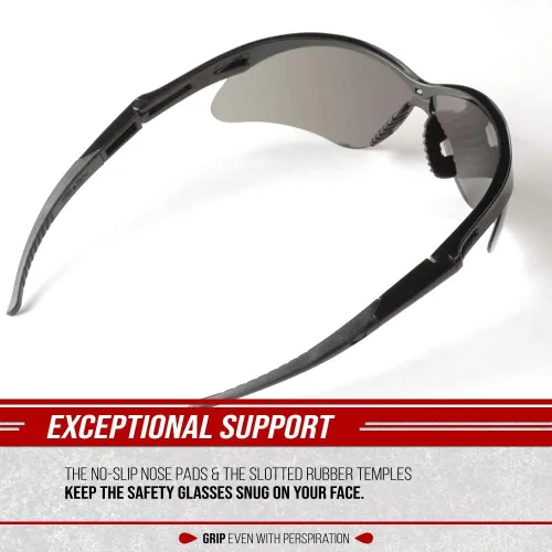 Miniatura 5 de Glove Station Optic Max Safety Glasses for Men & Women, Scratch-Resistant Eye Protection for, Hunting & Construction Gris