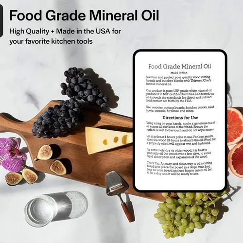 Miniatura 6 de Thirteen Chefs Aceite mineral – Acondicionador de grado alimenticio de 64 onzas para tabla de cortar madera, encimera y bloque de carnicero