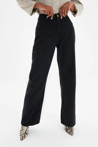 Miniatura 4 de Trendyol Jeans de pierna ancha de cintura alta para mujer