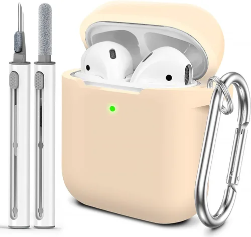 Miniatura 9 de Funda Protectora para AirPods 1/2, viene con kit de limpieza, funda protectora de silicona suave con hebilla, compatible con estuche de carga