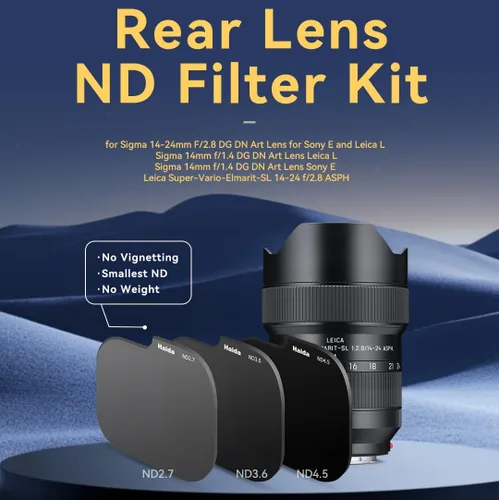Miniatura 2 de Haida Lente trasera Filtro ND Multicoated Vidrio Óptico Resistente al Agua y al Aceite Nano Recubrimiento (Lente Trasera 3 Kit de Filtro ND)
