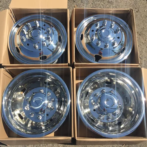 Juego de 4 simuladores de rueda de 19.5 pulgadas dobles para Ford F450 F550 2005-2021 de 10 lengüetas de acero inoxidable