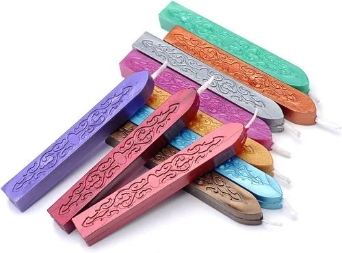 Miniatura 4 de Varillas de Cera para Sellar, Yoption 10 Piezas Varillas de Cera Multicolor con Mechas para Invitación de Boda Sobres de Regalo Tarjetas de Navidad