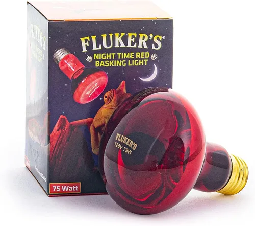 Fluker's Foco rojo de la noche que toma el sol, lámpara infrarroja del calor para los reptiles, 75 vatios