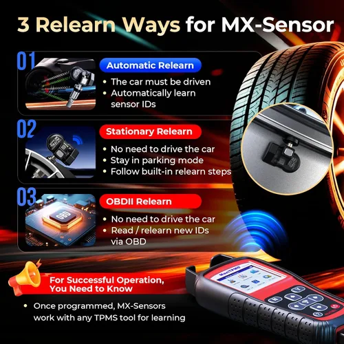 Miniatura 4 de Autel Sensor TPMS 1 sensor, válvula de metal MX-Sensor 315 MHz + 433 MHz, programable universal especialmente diseñado para reemplazo de sensores
