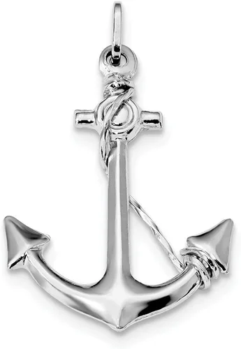 Sonia Jewels Colgante de plata de ley 925 para hombre de cuerda de ancla - 1.732 in x 1.063 in, Metal