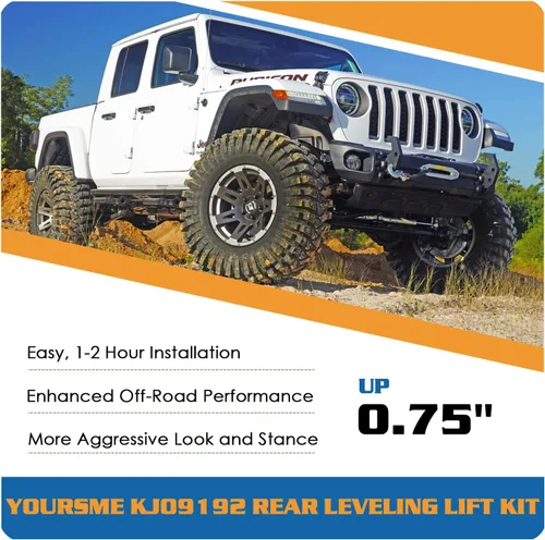 Miniatura 4 de Yoursme KJ09192 Kit de elevación trasera de 3/4 pulgadas para Jeep Gladiator JT 2020 Kit de elevación trasera de suspensión de 0.75 pulgadas, 2