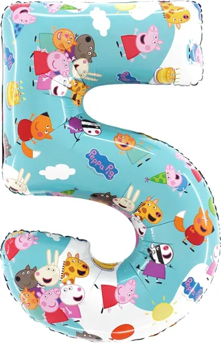 Miniatura 2 de Toyland® 66 cm (26") Peppa Pig, George y sus amigos Globo de papel de aluminio con número - Globos para fiesta de niños - Números del 1 al 6