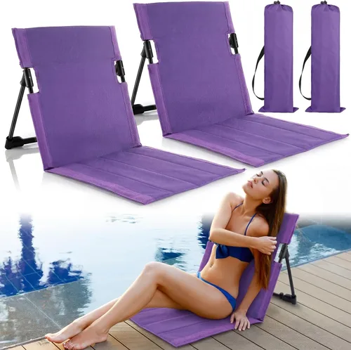 Miniatura 23 de Karenhi Sillas plegables junto a la piscina para borde de la piscina, sillas de playa portátiles con soporte trasero, asientos plegables de piscina