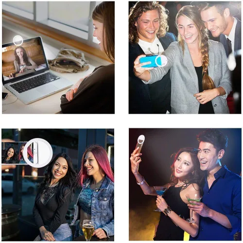 Miniatura 6 de XINBAOHONG - Anillo de luz para selfie, recargable, portátil, con clip, con 36 LED, para iPhone, Android, fotografía de teléfono inteligente, cámara