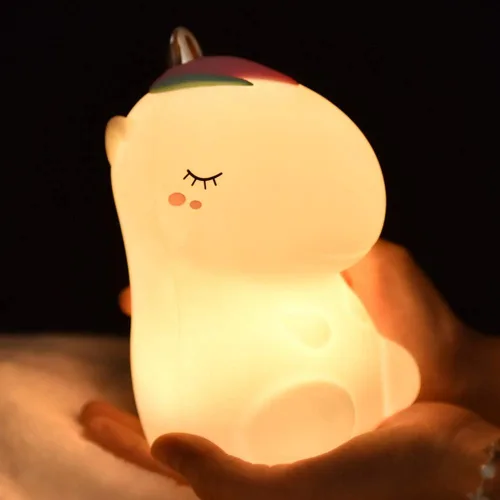 Miniatura 10 de Luz nocturna LED para niños, bonita luz nocturna de enfermería, lámpara de cuidado de los ojos no parpadeante, recargable por USB, control táctil