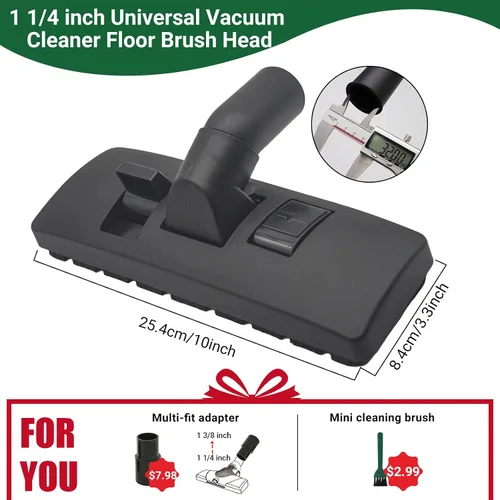 Miniatura 8 de EZ SPARES 1 1/4 pulgadas 1.260 in Aspirador Universal Euro Cepillo Cepillo Cabezal Accesorio para Piso y Alfombra Combo Herramienta (negro)
