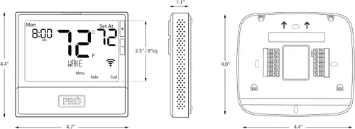 Miniatura 4 de Termostato WiFi Pro1 T855iSH, programable para 7 días, etapas 4 de calor/2 frío