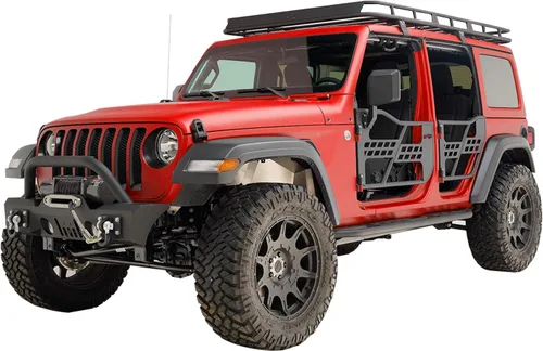 EAG Puerta tubular Safari con espejo lateral para Wrangler JL 2018-2022 solo 4 puertas
