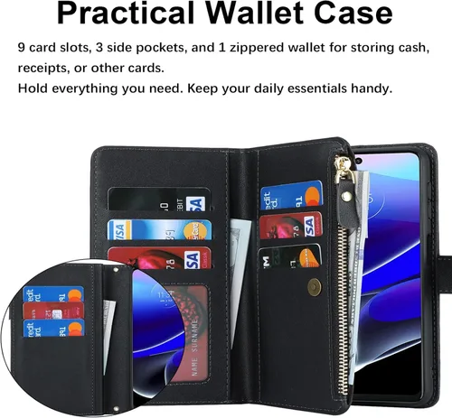 Miniatura 6 de Funda tipo cartera para Motorola Moto G Stylus 5G (2022) para mujeres y hombres, con tarjetero XT2215, funda cruzada para Moto G Stylus 5G
