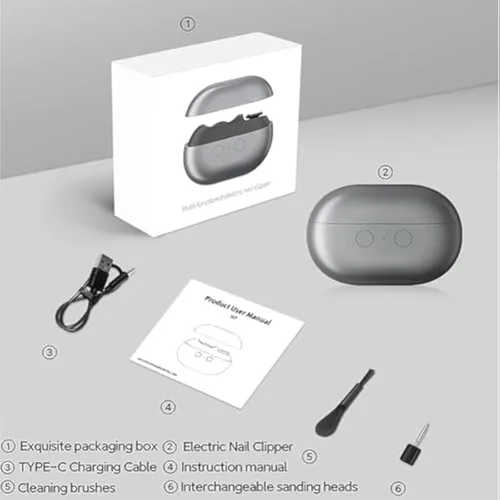 Miniatura 2 de Imwing - Cortaúñas eléctrico de fácil clip y pulidor 2 en 1 con luz LED, recortador seguro de dedos y uñas para personas mayores, niños, adultos
