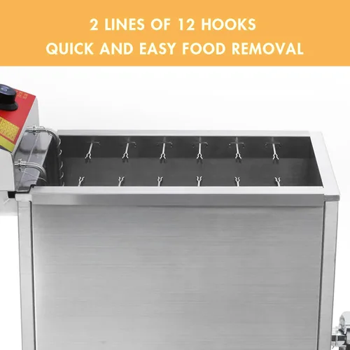 Miniatura 6 de Freidora eléctrica comercial de 24L de acero inoxidable con queso coreano para perros calientes, máquina de freír mozzarella con ganchos, freidora