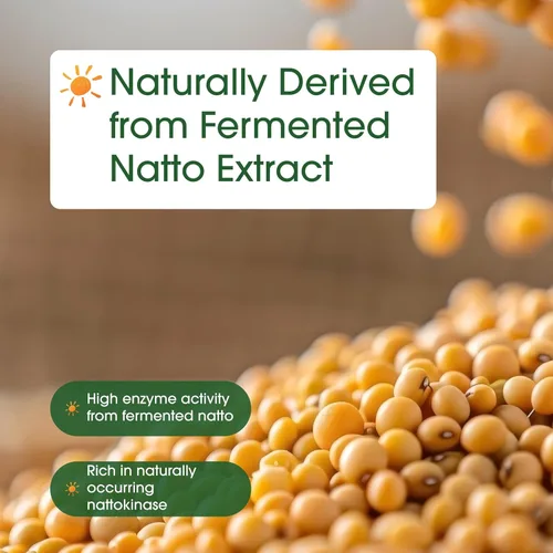 Miniatura 6 de Suplemento de Nattokinase NatureBell 8,000 FU por porción, 240 cápsulas vegetarianas Extracto tradicional de natto, fuente de enzimas de máxima