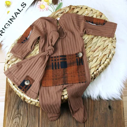 Miniatura 5 de Moda recién nacido niños niñas bebé sesión de fotos accesorios trajes ganchillo ropa sombrero de cola larga pantalones accesorios de fotografía