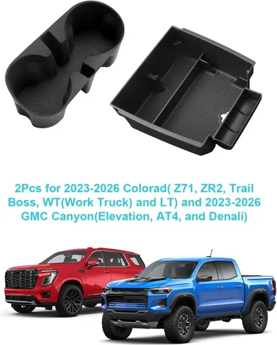 Miniatura 7 de CDEFG 2 piezas para 2025 2026 Chevy Colorado GMC Canyon Organizador de bandeja para consola central para 2023-2025 2026 Chevy Colorado GMC Canyon