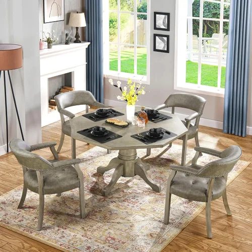 Miniatura 40 de Sillas de comedor con tapizados y brazos, silla de escritorio de oficina con remaches de metal. Sillas de capitán de jefe de PU, taburetes