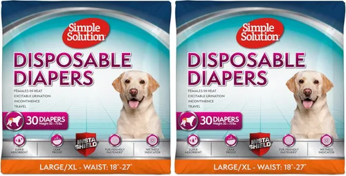 Miniatura 15 de Simple Solution - Pañales desechables para perras Super absorbentes, a prueba de fugas Para hembras en celo, que se orinan por la emoción
