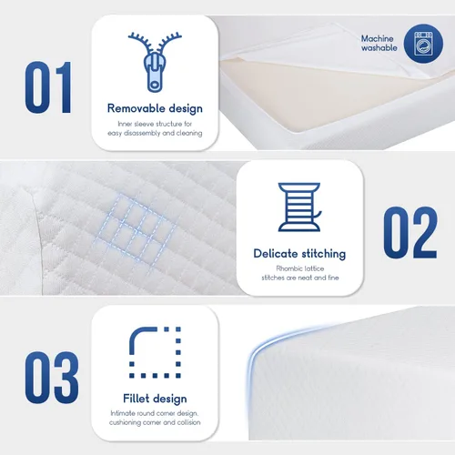 Miniatura 5 de PayLessHere Colchón de Espuma Viscoelástica con Gel Twin de 6 Pulgadas Sin Fibra de Vidrio/Certificado CertiPUR-US/Cama en una Caja/Sueño Fresco