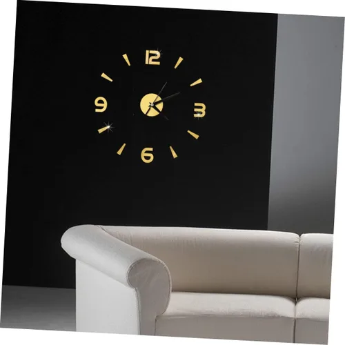 Miniatura 7 de IMIKEYA Reloj de pared sin marco, reloj de pared dorado, pegatinas de espejo, sin marco, reloj de pared, reloj acrílico, mural, hogar, reloj