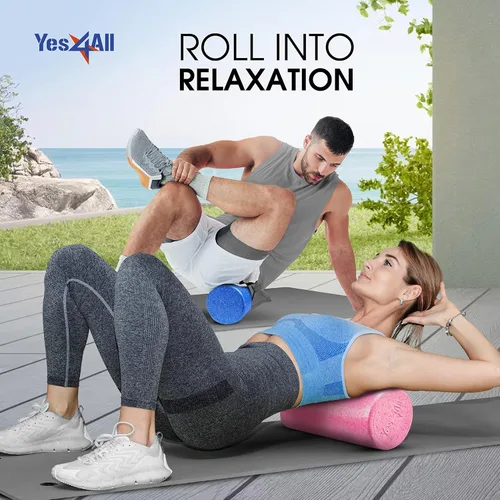 Miniatura 7 de Yes4All Rodillo de espuma EPP de alta densidad con respaldo redondo, rodillo de espuma de ejercicio para yoga, pilates y estiramientos, 12, 18, 24