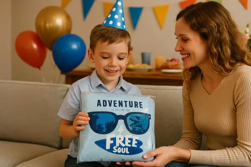 Miniatura 4 de Toalla de poncho de playa con capucha para niños, 100% algodón turco en el interior y microfibra de secado rápido en el exterior - Suave y Dinosaurio